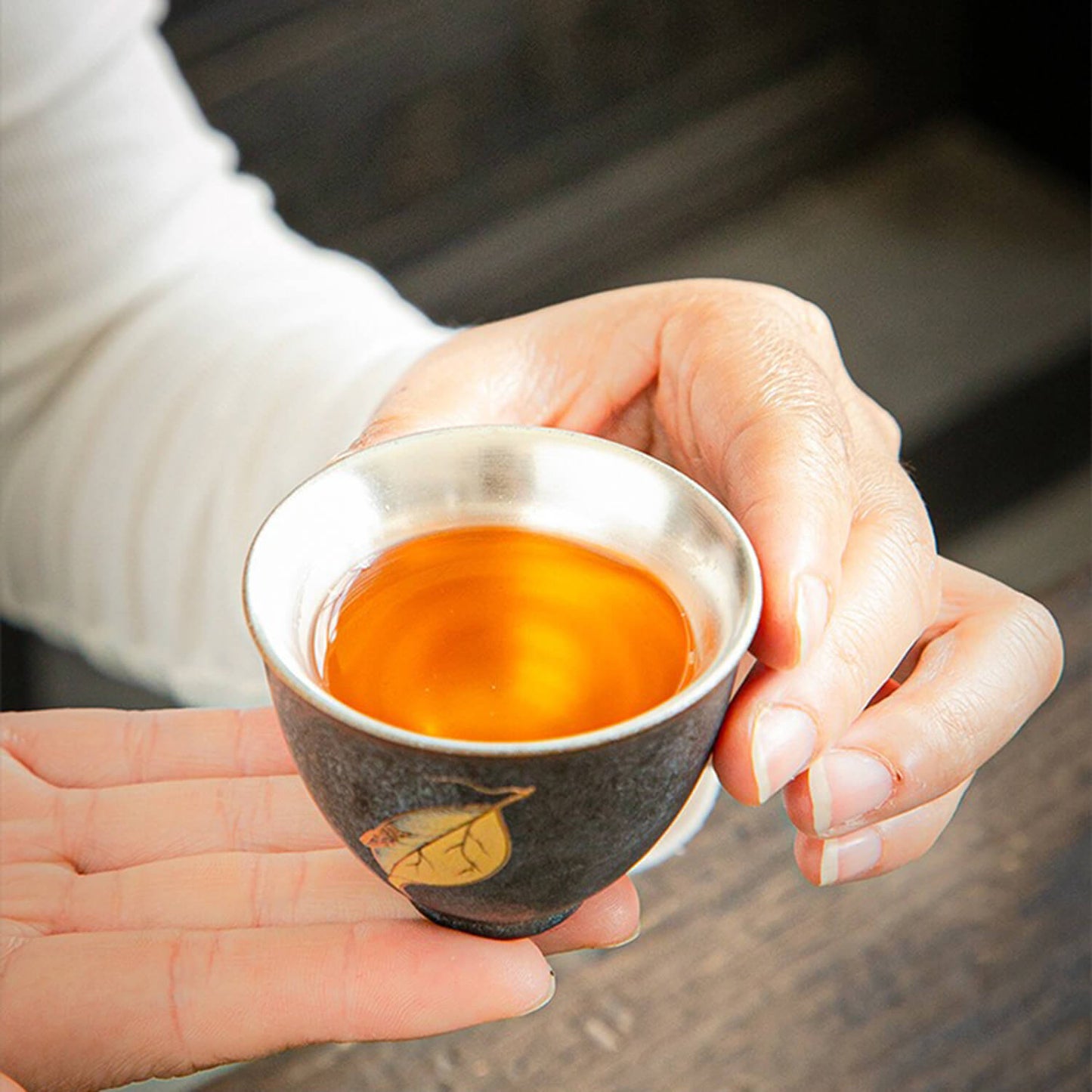 NEW! Iron Rust Glazed & Silver-Lined Porcelain Tea Set