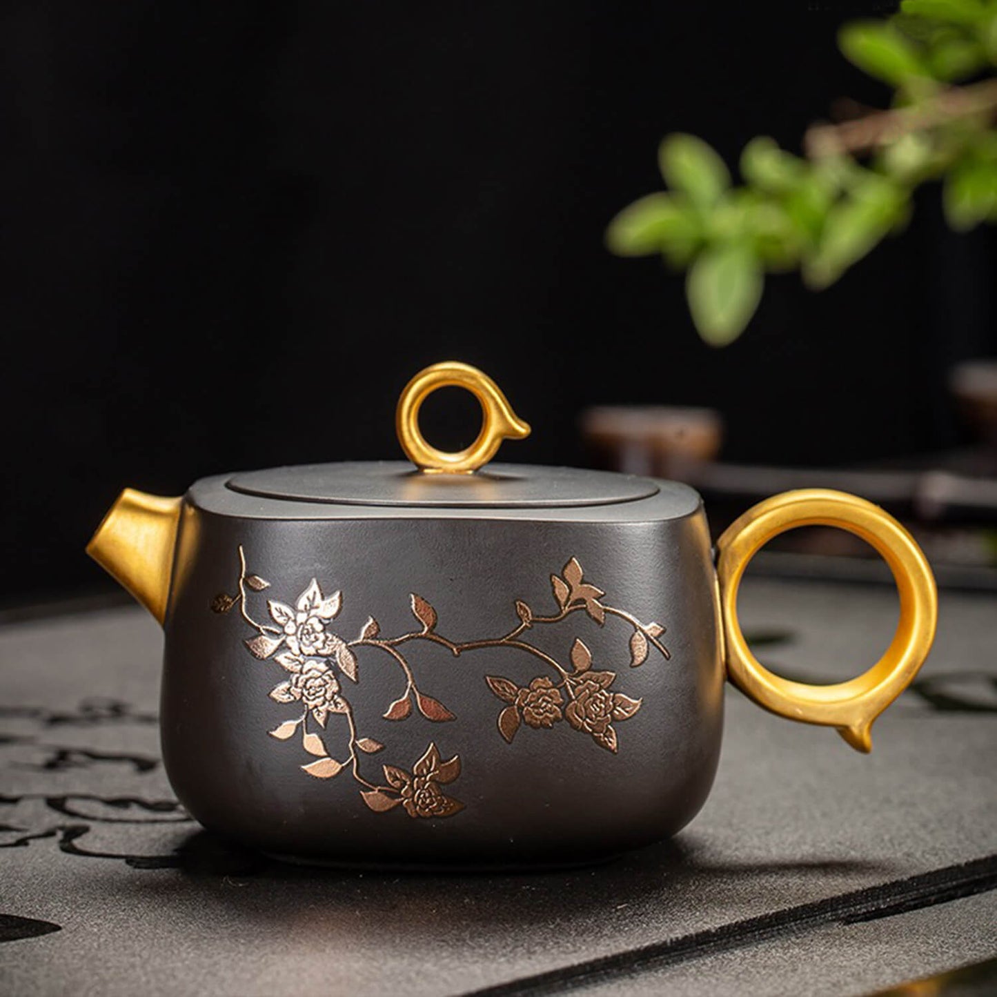 NEW! Purple Clay 24K Gold-Lined Tea Set