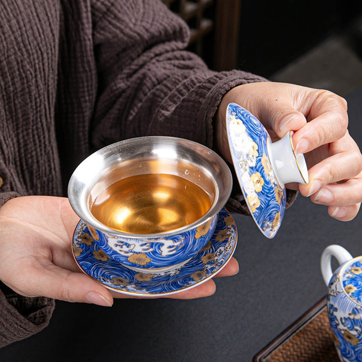 NEW! Silver-lined Tea Set: Sea Blossoms