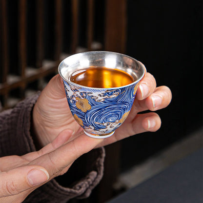 NEW! Silver-lined Tea Set: Sea Blossoms