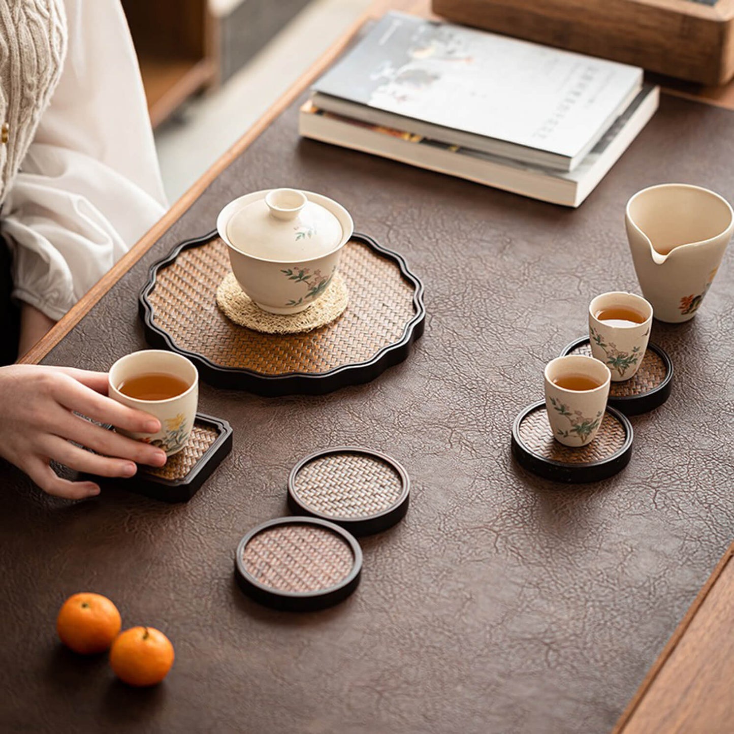 Eco-Friendly  Hand-Woven Bamboo Coaster