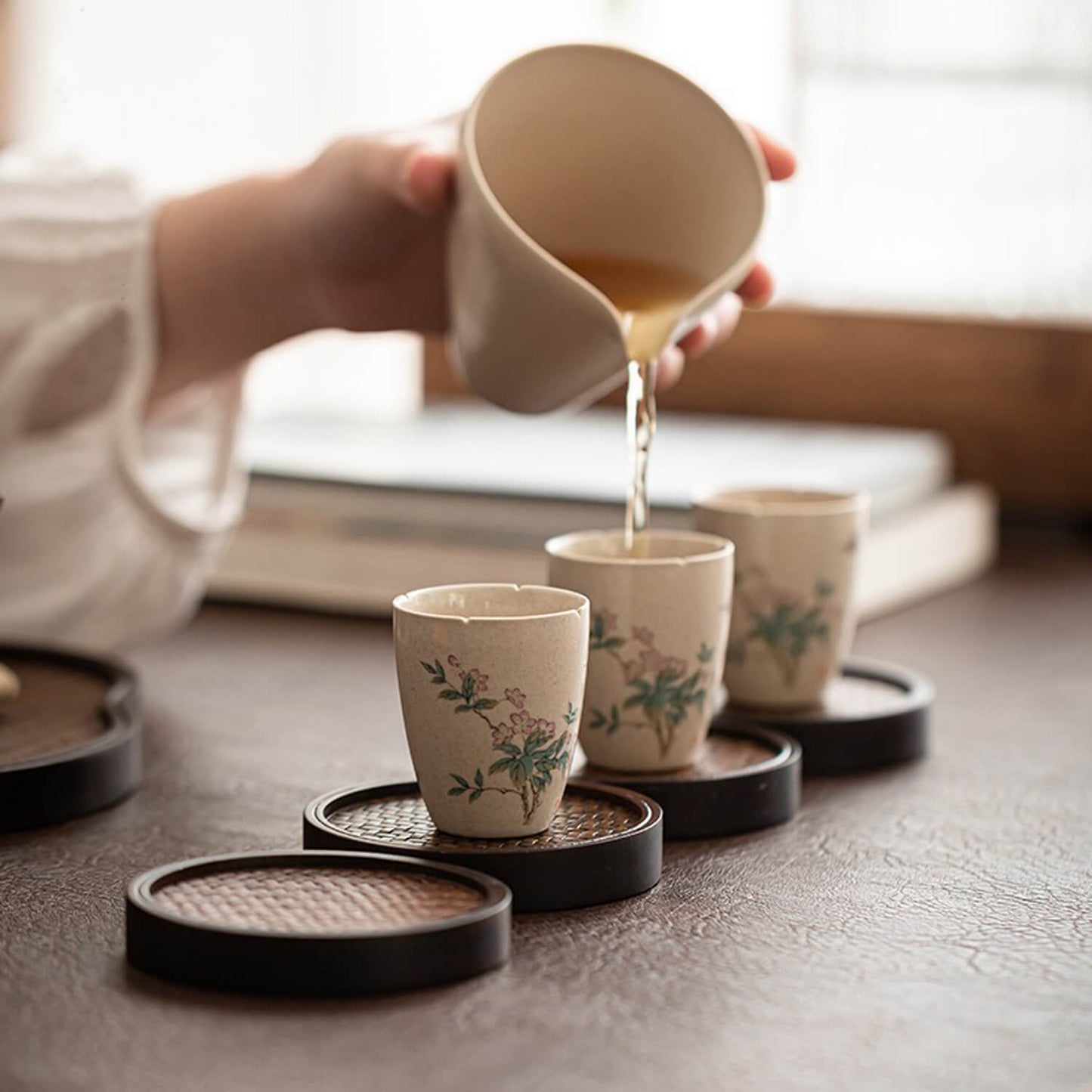 Eco-Friendly  Hand-Woven Bamboo Coaster