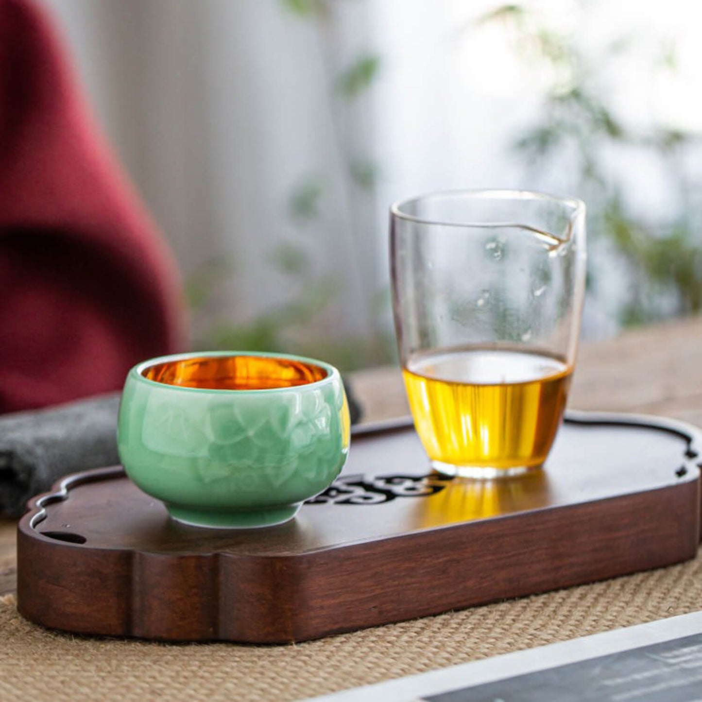 Longquan Celadon 24k Gold-lined Teacup