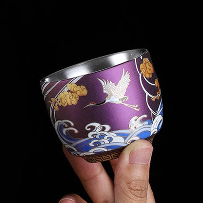 Imperial Crane Silver-Lined Teacup