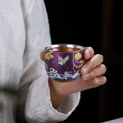 Imperial Crane Silver-Lined Teacup