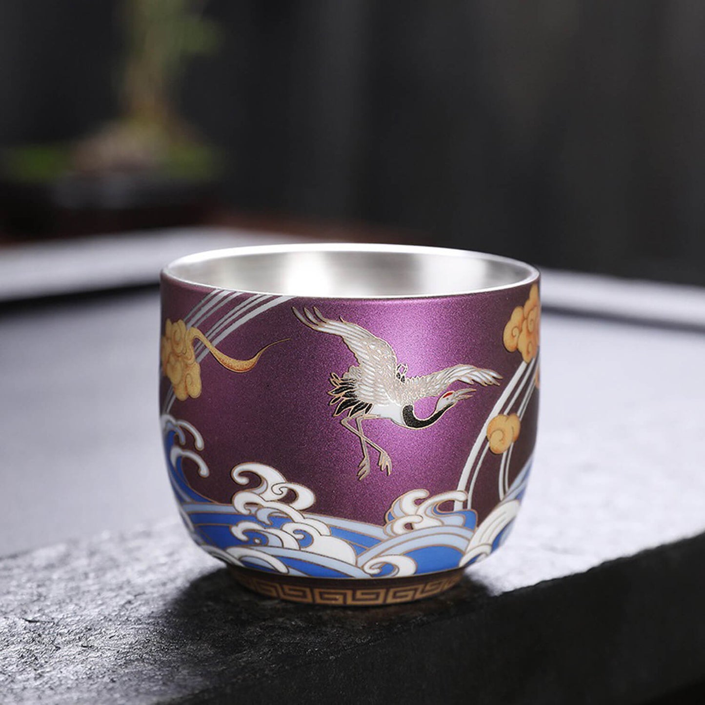 Imperial Crane Silver-Lined Teacup